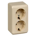 Изображение товара Розетка Systeme Electric ЭТЮД двухместная 16А IP20 кремовая для открытой установки