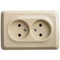 Изображение товара Розетка угловая Systeme Electric 2-местная для открытой установки 16А, IP20 без заземления, цвет - кремовый