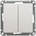 Изображение товара Переключатель двухклавишный Systeme Electric W59 10А проходной скрытой установки, IP20, механизм, цвет - белый