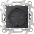 Изображение товара Розетка Simon 24 1-местная 16А для скрытой установки, IP20, 2P+E, Push&Go без шторок, механизм, цвет - графит