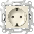 Изображение товара Розетка Simon 24 1-местная 16А для скрытой установки, IP20, 2P+E, Push&Go без шторок, механизм, цвет - слоновая кость