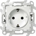 Изображение товара Розетка Simon 24 1-местная 16А для скрытой установки, IP20, 2P+E, Push&Go со шторками, механизм, цвет - белый