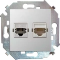 Изображение товара Розетка компьютерная Simon 15 2-местная скрытой установки RJ45 кат.5E, Systimax, механизм, цвет - белый