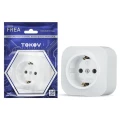 Изображение товара Розетка TOKOV ELECTRIC Frea 1-местная для открытой установки 16А, IP20 250В с заземлением, корпус - АБС-пластик, цвет - белый