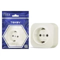 Изображение товара Розетка TOKOV ELECTRIC Frea 1-местная для открытой установки 16А, IP20 250В с заземлением, корпус - АБС-пластик, цвет - бежевый