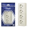 Изображение товара Розетка TOKOV ELECTRIC 4-местная IP20 для открытой установки 16А бежевый