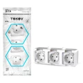 Изображение товара Розетка TOKOV ELECTRIC Dita 3-местная IP54 250В 16А с заземлением белая