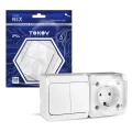 Изображение товара Блок комбинированный TOKOV ELECTRIC ОП Nix розетка с заземлением 16А 250В + выключатель 2-клавишный 10А, IP54, цвет - белый