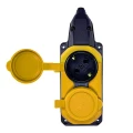 Изображение товара Колодка удлинителя TOKOV ELECTRIC 2 гнезда 16А с заземлением IP44 каучук желтый черный