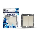 Изображение товара Переключатель двухклавишный TOKOV ELECTRIC Pixel IP20 бежевый