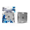Изображение товара Розетка телевизионная TOKOV ELECTRIC Pixel TV 1DB оконечная скрытой установки, механизм, цвет - алюминий