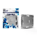 Изображение товара Розетка компьютерная TOKOV ELECTRIC Pixel 1-местная скрытой установки RJ45 кат.5E, механизм, цвет - алюминий