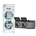 Изображение товара Розетка TOKOV ELECTRIC Dita Карбон 3-местная для открытой установки 16А IP54