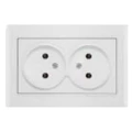 Изображение товара Розетка UNIVersal Бриллиант 2-местная скрытая установка 16А белая