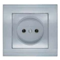 Изображение товара Розетка UNIVersal Бриллиант 1-местная IP20 серебро скрытая установка