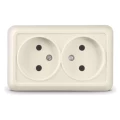 Изображение товара Розетка UNIVersal 2-местная для открытой установки 16А слоновая кость
