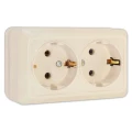 Изображение товара Розетка UNIVersal 2-местная открытая монтаж IP20 16А слоновая кость