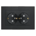 Изображение товара Розетка UNIVersal Афина 2-местная для скрытой установки 16А графит