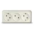 Изображение товара Розетка UNIVersal 3-местная для открытой установки 16А IP20 слоновая кость