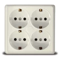 Изображение товара Розетка UNIVersal Олимп 4-местная открытая установка слоновая кость