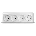 Изображение товара Розетка UNIVersal Олимп 4-местная для открытой установки 16А цвет белый