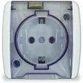 Изображение товара Розетка UNIVersal Клио 16А белая для открытой установки IP44