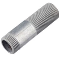 Изображение товара Сгон стальной Россия 1/2″ Ду15 Ру16 оцинкованный укороченный L=100мм из труб по ГОСТ 3262-75