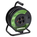 Изображение товара Удлинитель на катушке GENERICA 50м 4 розетки с заземлением IP20 черный