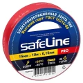 Изображение товара Изолента самозатухающая Safeline PRO ширина - 15 мм, длина - 10 м, толщина - 0.15 мм, материал - поливинилхлорид, цвет - красный