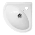 Изображение товара Умывальник Sanita Веер 36 белый подвесной угловой с отверстием под смеситель