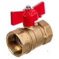 Изображение товара Кран шаровой SantechSystems 11б27п1 Ду15 Ру16 стандартнопроходной, двухходовой, латунь HPb58-2A, уплотнение - PTFE, внутренняя резьба, ручка-бабочка