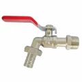 Изображение товара Кран шаровой SantechSystems 1/2″ Ду15 Ру10 стандартнопроходной, двухходовой, латунь HPb59-1, уплотнение - PTFE, наружная резьба / штуцер, ручка-рычаг, водоразборный