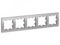 Изображение товара Рамка Schneider Electric AtlasDesign 5 постов 83х367х12 мм, материал корпуса - пластик, монтаж - универсальный, цвет - алюминий
