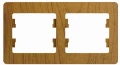 Изображение товара Рамка Schneider Electric Glossa 2 поста 83х154х12 мм, материал корпуса - пластик, монтаж - горизонтальный, цвет - дуб