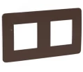 Изображение товара Рамка Schneider Electric UNICA STUDIO Color 2 поста 85х156х10 мм, материал корпуса - пластик, монтаж - универсальный, цвет - шоколад, задняя панель - белый