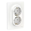 Изображение товара Розетка Schneider Electric Unica New 2-местная для скрытой установки 16А IP21 с заземлением, со шторками, белая