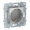 Изображение товара Розетка Schneider Electric Unica New 1-местная для скрытой установки 16А IP21 с заземлением, без шторок, с быстрозажимными клеммами, алюминий
