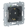 Изображение товара Розетка Schneider Electric Unica New 1-местная для скрытой установки 16А IP21 с заземлением, без шторок, с быстрозажимными клеммами, антрацит