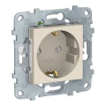 Изображение товара Розетка Schneider Electric Unica New 1-местная для скрытой установки 16А IP21 с заземлением, без шторок, с быстрозажимными клеммами, бежевая
