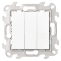 Изображение товара Выключатель трехклавишный Simon 24 Harmonie скрытой установки, номинальный ток - 10 А, степень защиты IP20, механизм, цвет - белый
