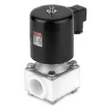 Изображение товара Клапан электромагнитный Smart SF-9252 1/2″ Ду15 Ру10 муфтовый, нормально-закрытый, корпус - PTFE, мембрана - FKM, катушка 220В, для агрессивных сред