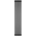 Изображение товара Радиатор стальной трубчатый STOUT STQV4017506RAL1T103S9005 TUBE QUADRO, боковое подключение G1/2, 6 секций, цвет - черный матовый муар, кронштейны в комплекте