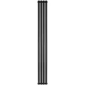 Изображение товара Радиатор стальной трубчатый STOUT STR40117504RAL9005 TUBE ROUND, боковое подключение G1/2, 4 секции, цвет - черный, кронштейны в комплекте