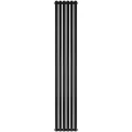Изображение товара Радиатор стальной трубчатый STOUT STR40117506RAL9005 TUBE ROUND, боковое подключение G1/2, 6 секций, цвет - черный, кронштейны в комплекте