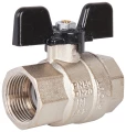 Изображение товара Кран шаровой STOUT SVB-0002 3/4″ Ду20 Ру50 полнопроходной, двухходовой, латунь CW617N, уплотнение - PTFE, внутренняя резьба, ручка-бабочка