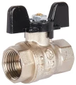 Изображение товара Кран шаровой STOUT SVB-0012 1/2″ Ду15 Ру40 стандартнопроходной, двухходовой, латунь CW617N, уплотнение - PTFE, внутренняя резьба, ручка-бабочка
