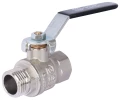 Изображение товара Кран шаровой STOUT SVB-0013 1/2″ Ду15 Ру40 стандартнопроходной, двухходовой, латунь CW617N, уплотнение - PTFE, внутренняя резьба / наружная резьба, ручка-рычаг