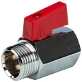 Изображение товара Кран шаровой STOUT SVB-0022 1/2″ Ду15 Ру10 полнопроходной, двухходовой, латунь CW617N, уплотнение - PTFE, внутренняя резьба / наружная резьба, ручка-флажок