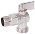 Изображение товара Кран шаровой STOUT SVB-0059 1/2″ Ду15 Ру10 стандартнопроходной, двухходовой, латунь CW617N, уплотнение - PTFE, внутренняя резьба / наружная резьба, ручка-флажок