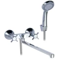 Изображение товара Смеситель для ванны с душем SWES Borsa длина 350 мм, двухвентильный, излив длинный, хром